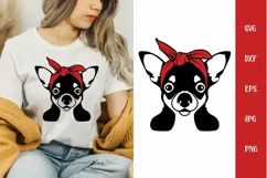 Chihuahua Dog With Bandana SVG File, Pet Animal SVG Product Image 1