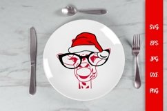 Christmas Santa Claus Giraffe With Glasses Product Image 1