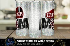 Cheer Mom Tumbler Sublimation Design PNG, Maroon White Black Product Image 2