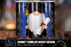 Gnome Blue Senior 2022 Glitter Tumbler Sublimation Design Product Image 3