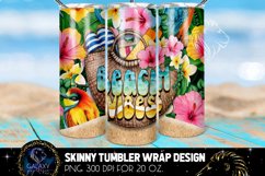 Beach Vibes Tumbler Sublimation, Groovy Beach Tumbler Design Product Image 1