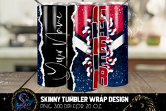 Add Name Cheer Tumbler Sublimation Design, Red Blue Tumbler Product Image 1