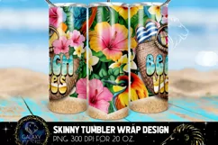 Beach Vibes Tumbler Sublimation, Groovy Beach Tumbler Design Product Image 2
