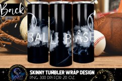 Smoke Text Baseball Ball Tumbler Sublimation Design Product Image 2