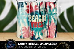Beach Vibes Tumbler Sublimation, Groovy Palms Tumbler Design Product Image 1