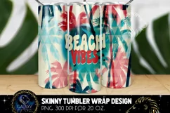 Beach Vibes Tumbler Sublimation, Groovy Palms Tumbler Design Product Image 1