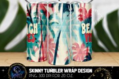 Beach Vibes Tumbler Sublimation, Groovy Palms Tumbler Design Product Image 2