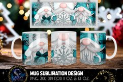 Teal Christmas Gnome Mug Sublimation | Gnomes Mug Design Product Image 2