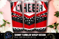 Cheer Tumbler Sublimation, Red Black Cheer Tumbler Product Image 3