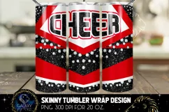 Cheer Tumbler Sublimation, Red Black Cheer Tumbler Product Image 5