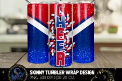 Cheer Tumbler Sublimation Design PNG, Red Blue Cheer Product Image 3
