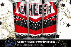 Cheer Tumbler Sublimation, Red Black Cheer Tumbler Product Image 1