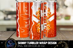 Add Text Cheer Tumbler Sublimation Design, Orange White Product Image 1
