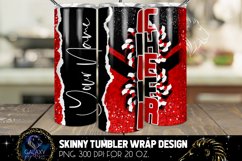 Add Name Cheer Tumbler Sublimation Design, Red Black Tumbler Product Image 1