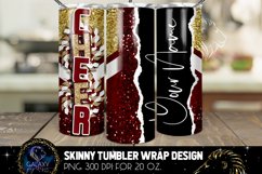 Add Name Cheer Tumbler Sublimation Design, Maroon Gold Product Image 2