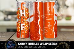 Add Text Cheer Tumbler Sublimation Design, Orange White Product Image 2
