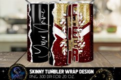 Add Name Cheer Tumbler Sublimation Design, Maroon Gold Product Image 1