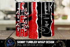 Add Name Cheer Tumbler Sublimation Design, Red Black Tumbler Product Image 2