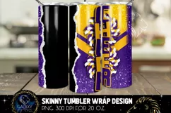 Add Text Cheer Tumbler Sublimation, Purple Gold Yellow Cheer Product Image 1