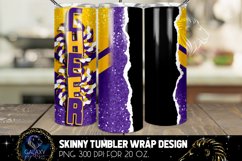 Add Text Cheer Tumbler Sublimation, Purple Gold Yellow Cheer Product Image 2