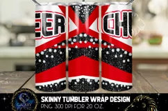 Cheer Tumbler Sublimation, Red Black Cheer Tumbler Product Image 6