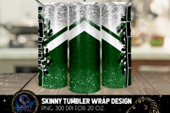 Cheer Tumbler Sublimation, Green White Cheer Tumbler Product Image 2