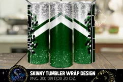 Cheer Tumbler Sublimation, Green White Cheer Tumbler Product Image 2