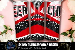 Cheer Tumbler Sublimation, Red Black Cheer Tumbler Product Image 4