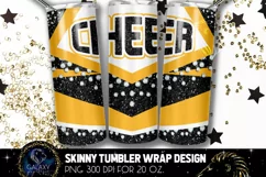Cheer Tumbler Sublimation, Black Yellow White Cheer Tumbler Product Image 1