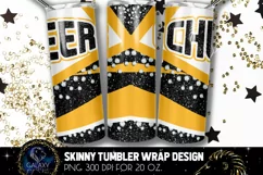 Cheer Tumbler Sublimation, Black Yellow White Cheer Tumbler Product Image 2
