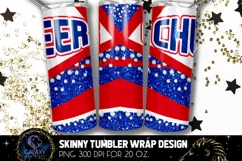Cheer Tumbler Sublimation, Blue Red White Cheer Tumbler Product Image 2