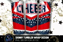 Cheer Tumbler Sublimation, Blue Red White Cheer Tumbler Product Image 1