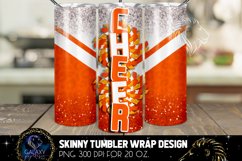 Cheer Tumbler Sublimation, Orange White Cheer Tumbler Product Image 1