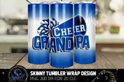 Cheer Grandpa Tumbler Sublimation Design, Blue White Grandpa Product Image 1