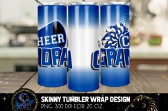 Cheer Grandpa Tumbler Sublimation Design, Blue White Grandpa Product Image 2