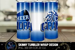 Cheer Grandpa Tumbler Sublimation Design, Blue White Grandpa Product Image 2