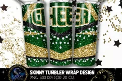Cheer Tumbler Sublimation, Green Gold White Black Cheer Product Image 1
