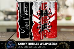 Red Add Name Cheer Tumbler Sublimation, Tumbler Design PNG Product Image 3