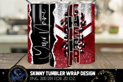 Maroon White Add Name Cheer Tumbler Sublimation Design Product Image 1