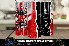 Red Add Name Cheer Tumbler Sublimation, Tumbler Design PNG Product Image 4
