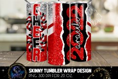 Red Add Name Cheer Tumbler Sublimation, Tumbler Design PNG Product Image 2