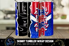 Cheer Tumbler Sublimation Design PNG, Red Blue Cheer Product Image 5