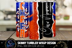 Add Text Cheer Tumbler Sublimation, Cheer Blue Orange Product Image 2
