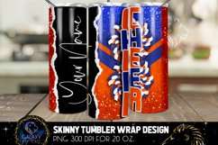 Add Text Cheer Tumbler Sublimation, Cheer Blue Orange Product Image 1