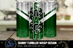 Cheer Coach Tumbler Sublimation, Green White Cheer Coach Product Image 1