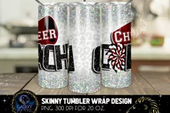 Cheer Coach Tumbler Sublimation Design PNG, Maroon White Product Image 4