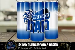 Cheer Dad Tumbler Sublimation Design PNG, Blue Cheer Dad Product Image 1