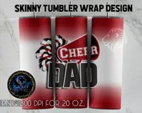Cheer Dad Tumbler Sublimation Design PNG, Maroon Cheer Dad Product Image 3