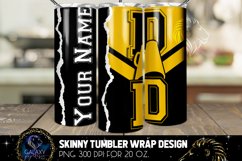 Cheer Dad Tumbler Sublimation Design PNG, Add Name, Yellow Product Image 1