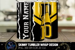 Cheer Dad Tumbler Sublimation Design PNG, Add Name, Yellow Product Image 1